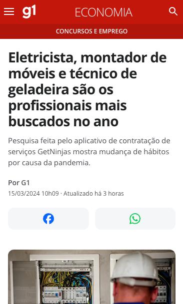 Notícia: demanda por eletricistas